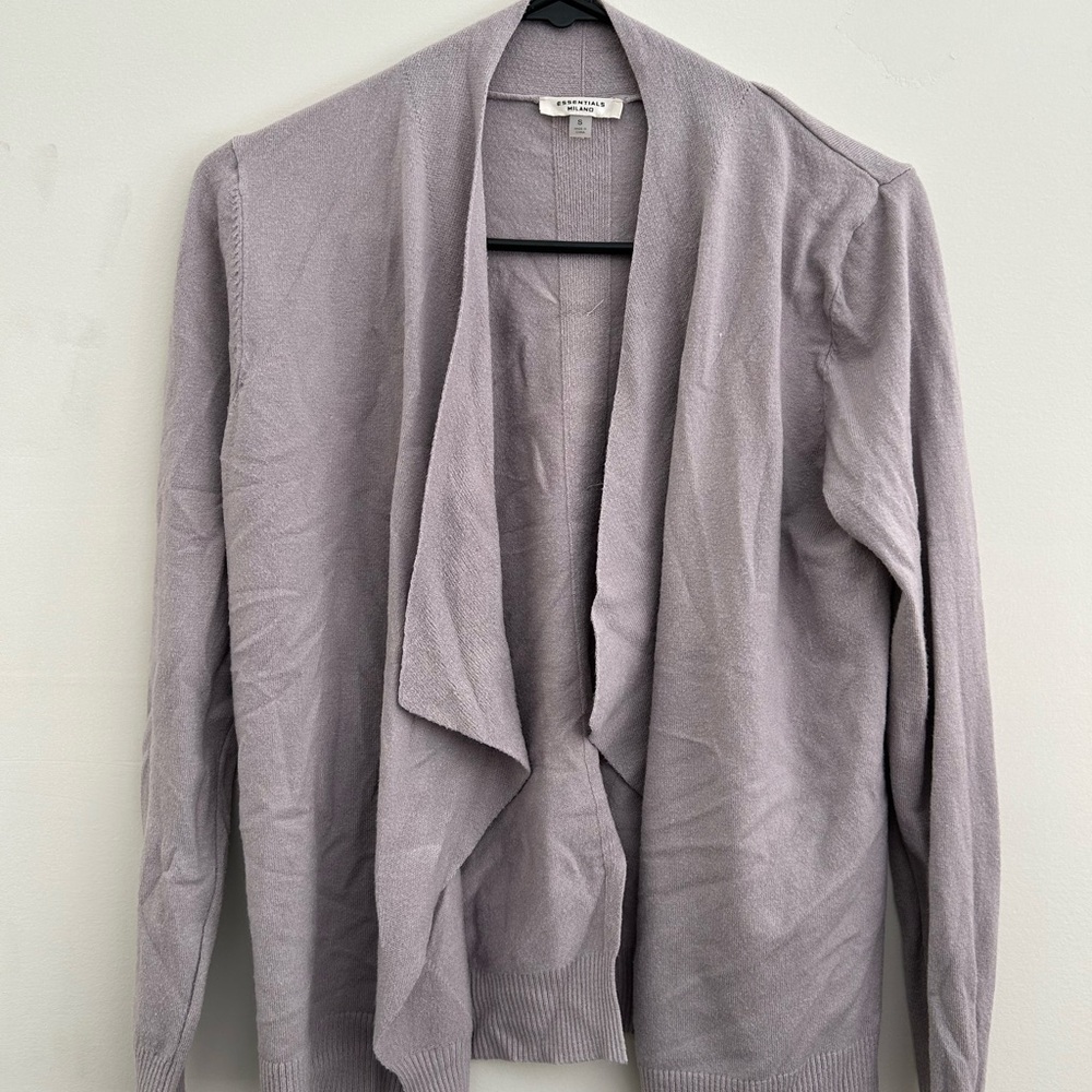 Essentials by Milano Lavender Draped Cardigan